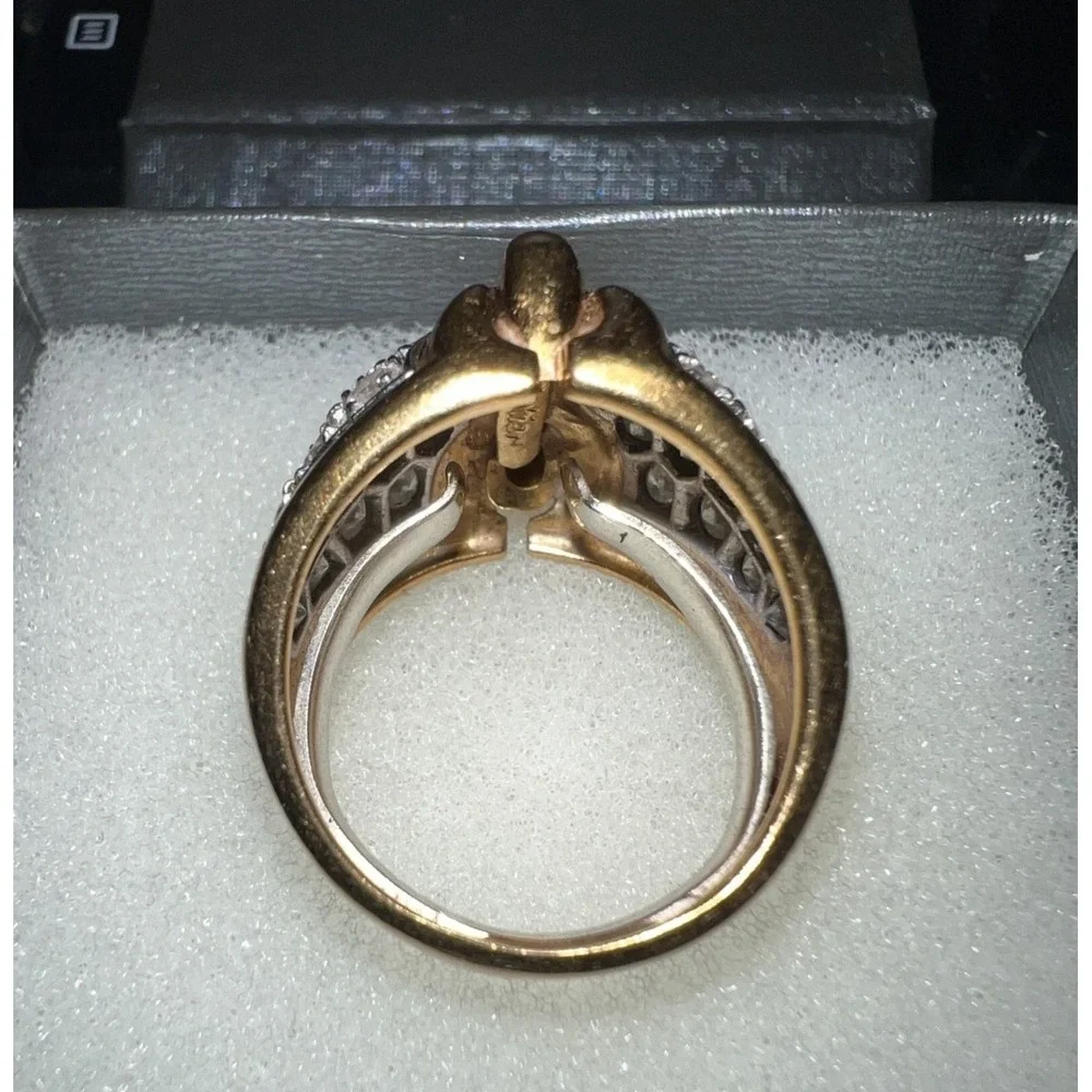 Vintage Cartier Dome Ring Sparkling Diamond Accent 18k Gold Cocktail Statement - Picture 6 of 13